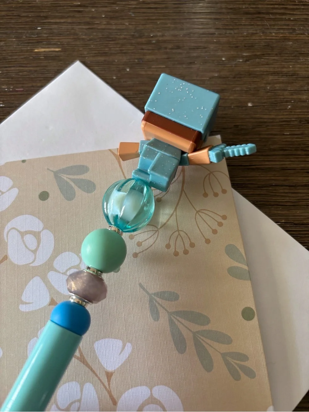 Minecraft Steve in Armor handmade beaded pen